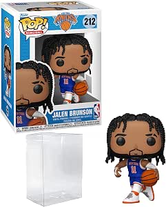 Jalen Brunson #212 Funko POP! Basketball New York Knicks Figurine Bundle with HOFSM...