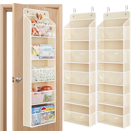 JARLINK 2 Pack Toy Stuffed Animal Storage, Over The Door Organizer W/Clear View Windows...