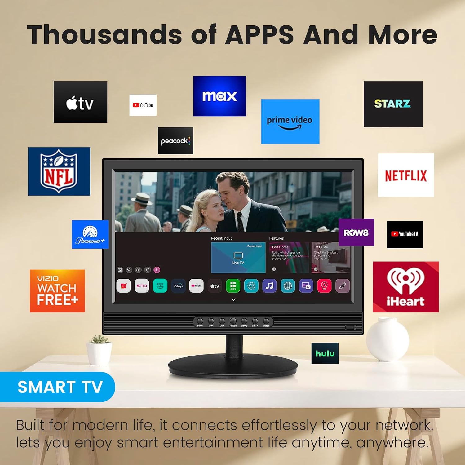 Jexiop 20inch Smart TV,Full HD 1080p LED Flat Screen with ATSC TV,with Built-in... image