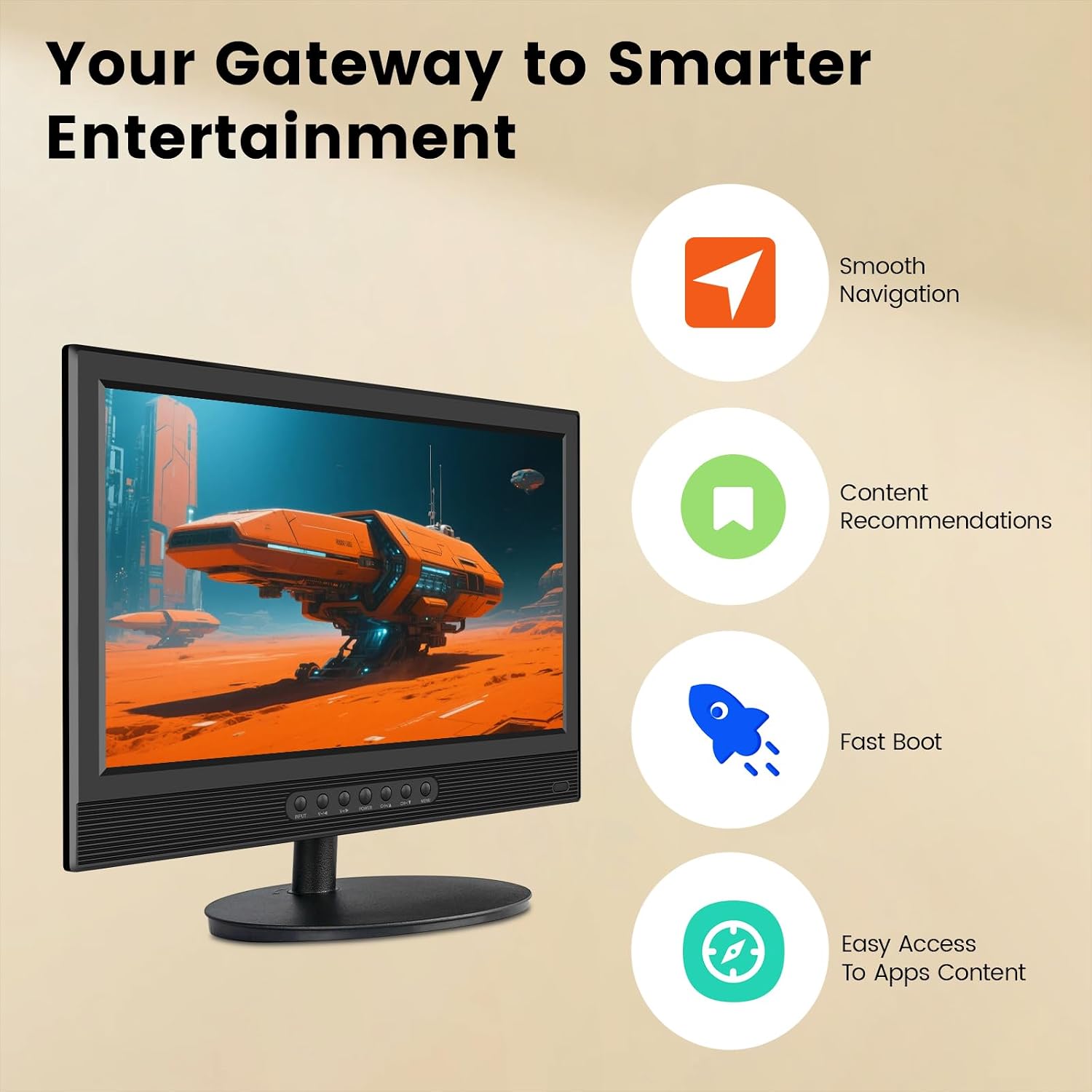 Jexiop 20inch Smart TV,Full HD 1080p LED Flat Screen with ATSC TV,with Built-in... image