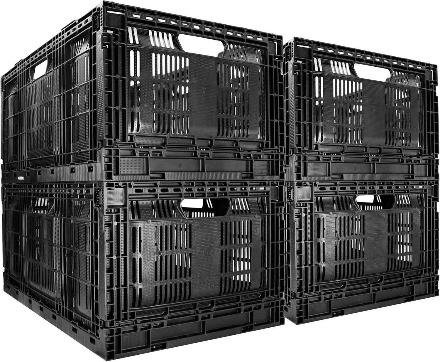 JEZERO Heavy-Duty Collapsible Utility Crate | Durable Recyclable HDPE | Stackable &...
