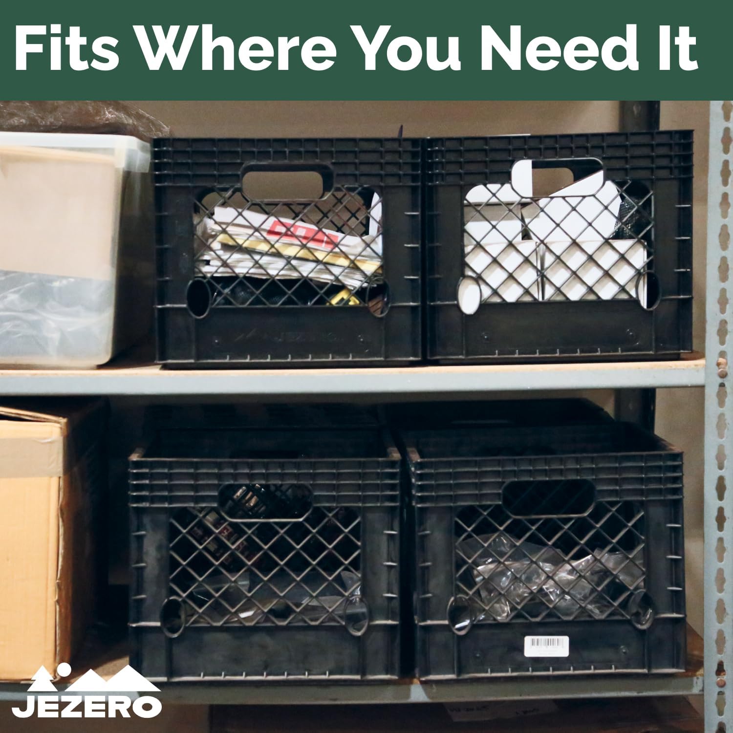 JEZERO Heavy-Duty Commercial Utility Crate | Made from Durable Recyclable HDPE |... image