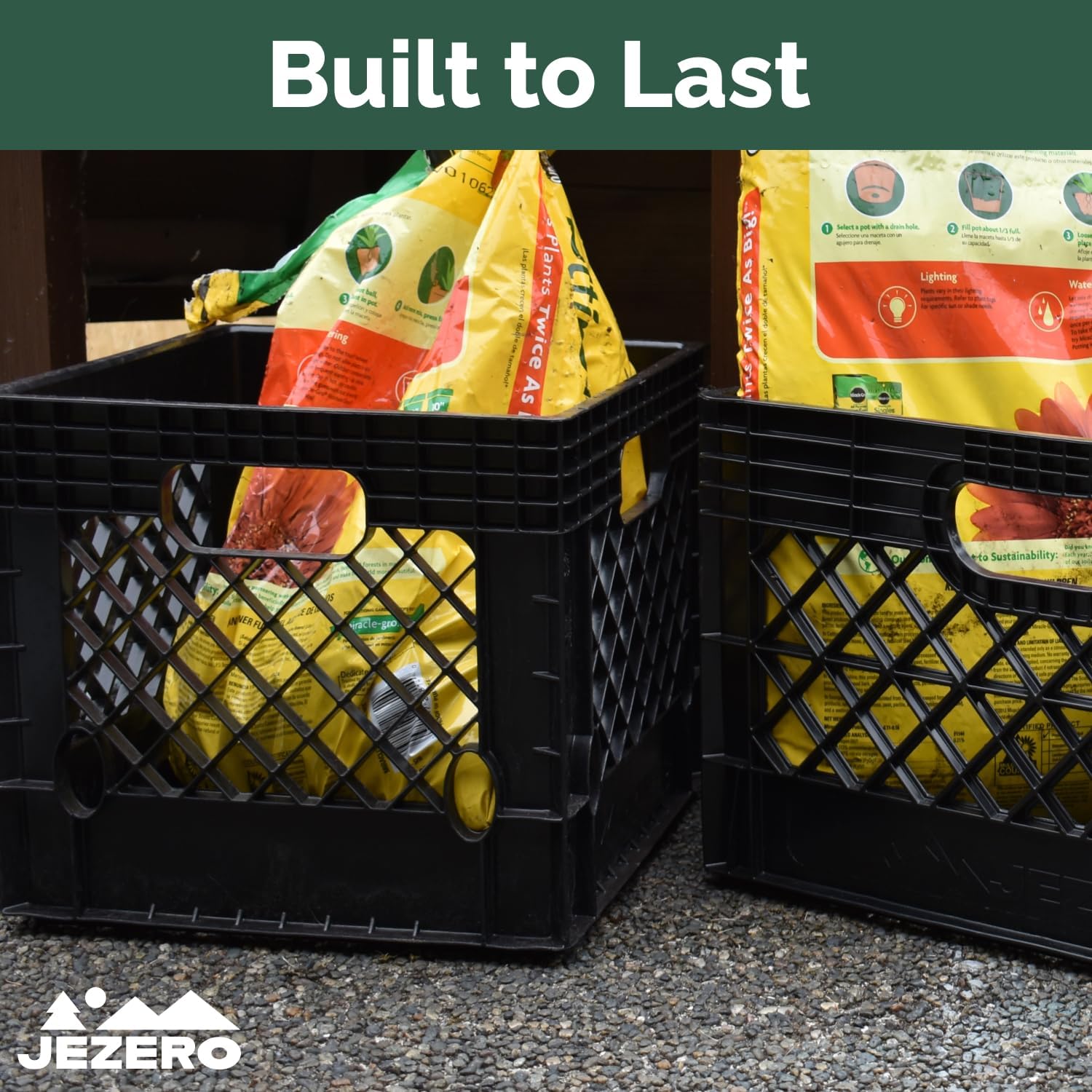 JEZERO Heavy-Duty Commercial Utility Crate | Made from Durable Recyclable HDPE |... image