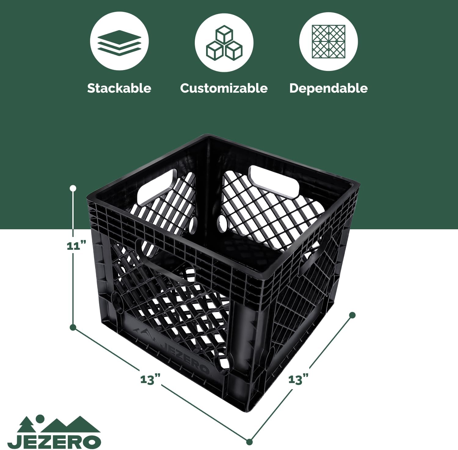 JEZERO Heavy-Duty Commercial Utility Crate | Made from Durable Recyclable HDPE |... image