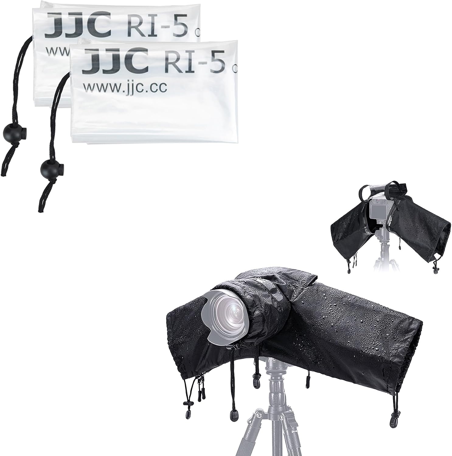 JJC 2Pack DSLR Rain Cover for Canon Nikon Fujifilm Sony Olympus with Upgrade Rain Cover with...