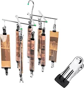 JJC 35mm 120 Film Drying Hanging Rack with 10 Clips, Stainless Steel Film Hanger for 135 120...