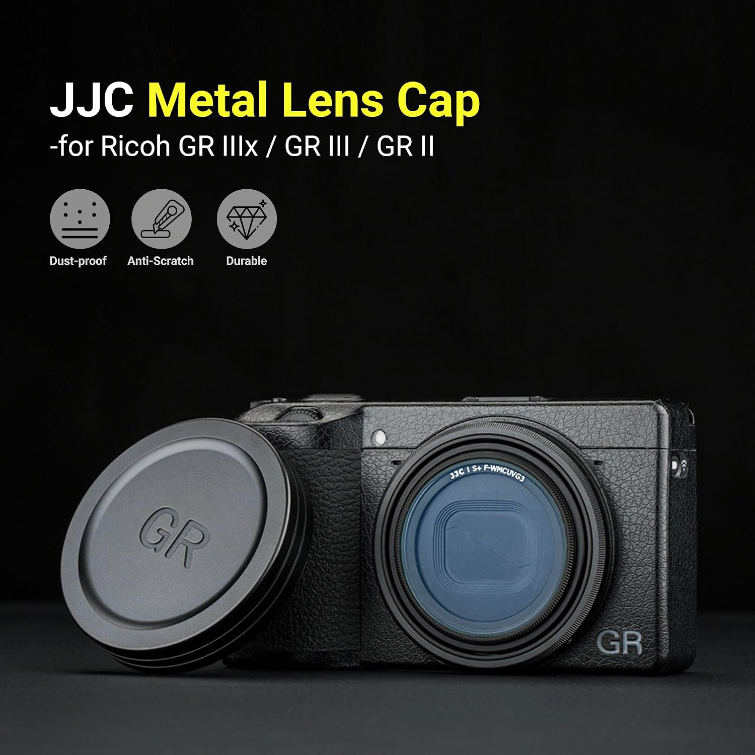 JJC Aluminum Lens Cap Cover Protector for Ricoh GR IIIx GR IIIx HDF GR3x HDF GR III GR III...