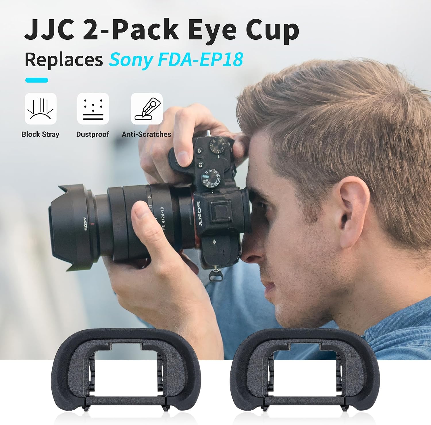 JJC Camera Eyecup Eyepiece Viewfinder for Sony A7 III A7 II A7 A7R IV A7R III A7S II A7S A99...