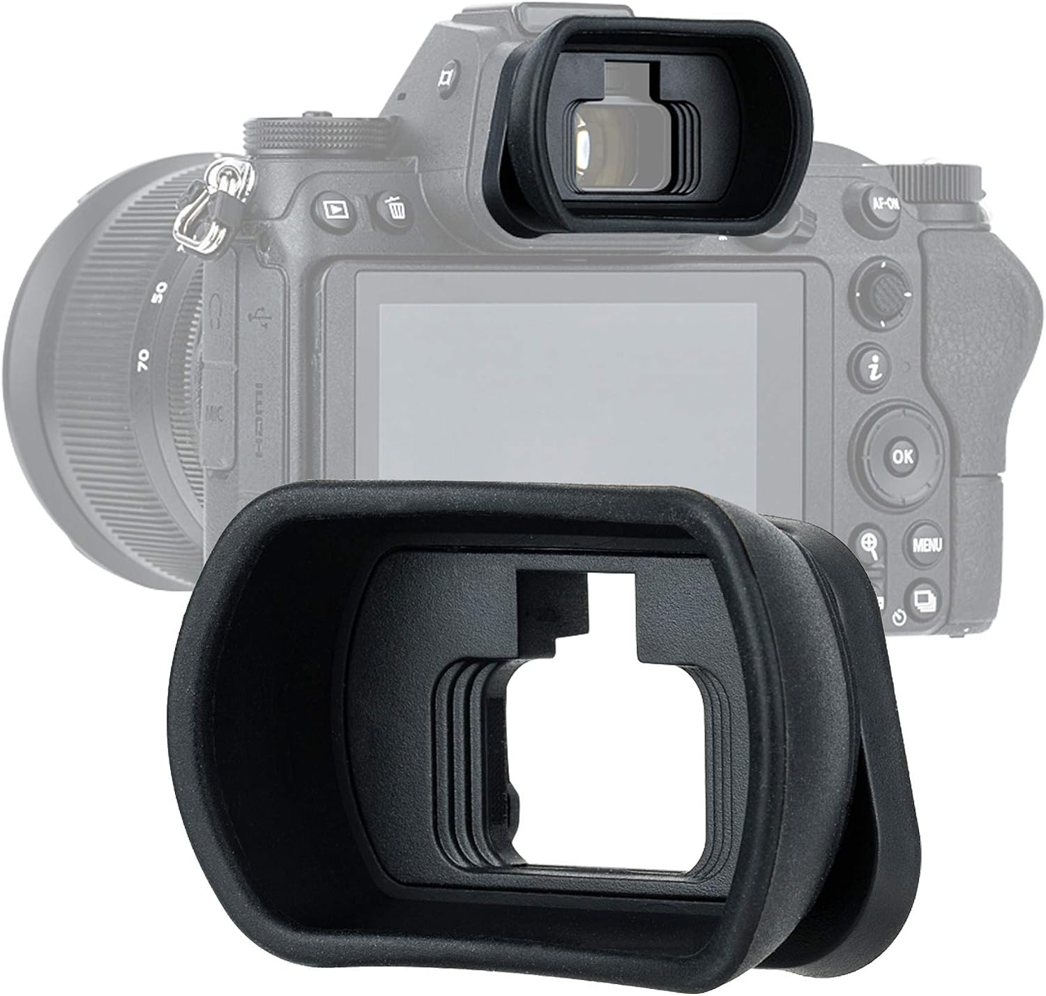 JJC KIWIFOTOS Ergonomic Long Camera Eyecup for Nikkor Z5 Z6 Z7 Z6II Z7II, Eye Cup Eye Piece...