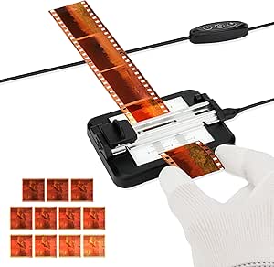 JJC Negative Slide Film Cutter for 35mm 120 Film, Trimmer Support 11-Level Brightness...