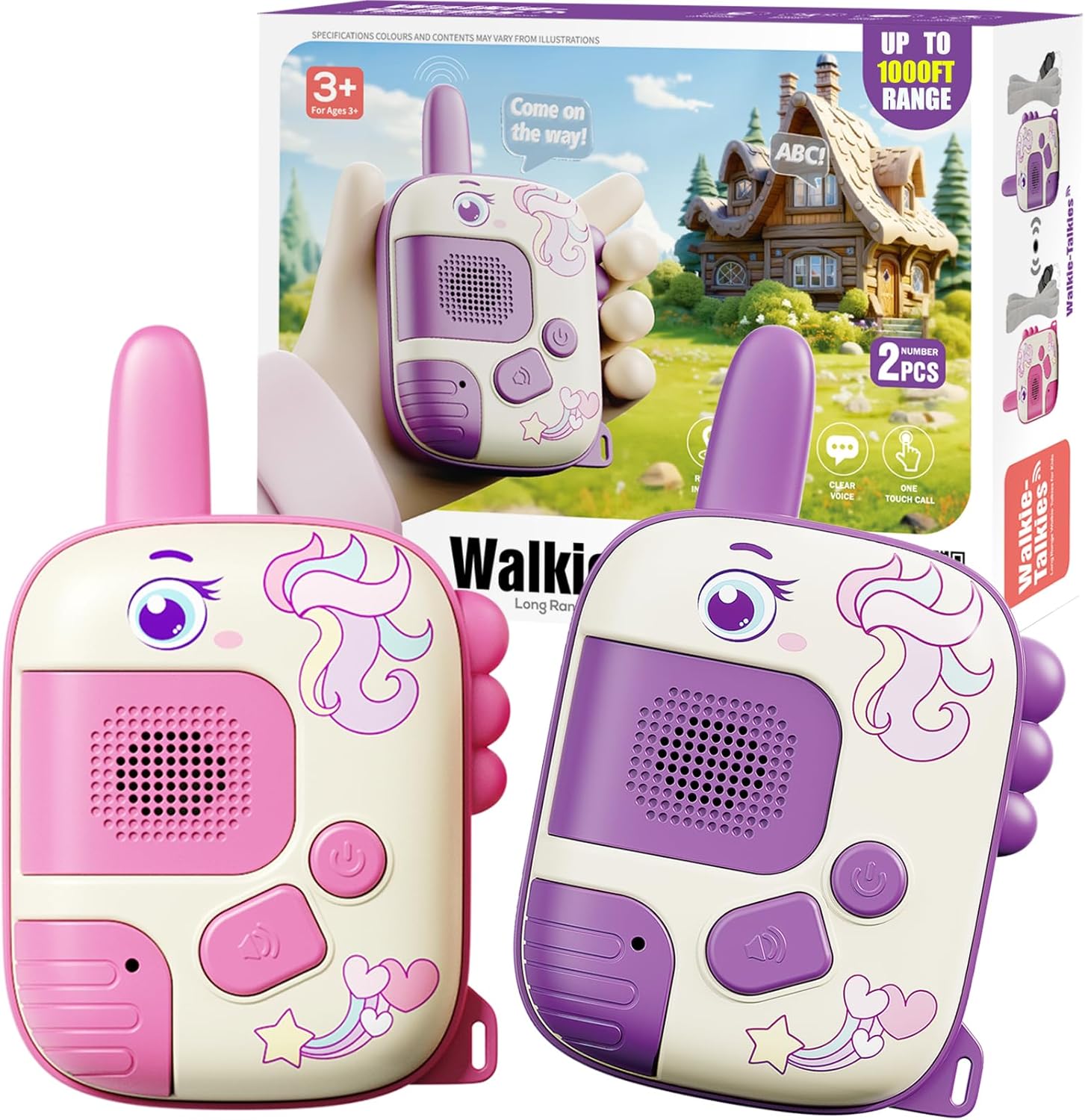 JKGIFTS Walkie Talkies Toys for Girls:Unicorn Toys 2 Pack Birthday Gifts for 3 4 5-7 8 Year...