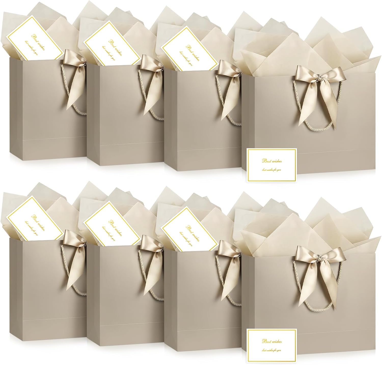 JMANNI Gift Bags with Handles, 13” Medium Gift Bag for Presents, 8 Pcs Bags with 16 Tissue...