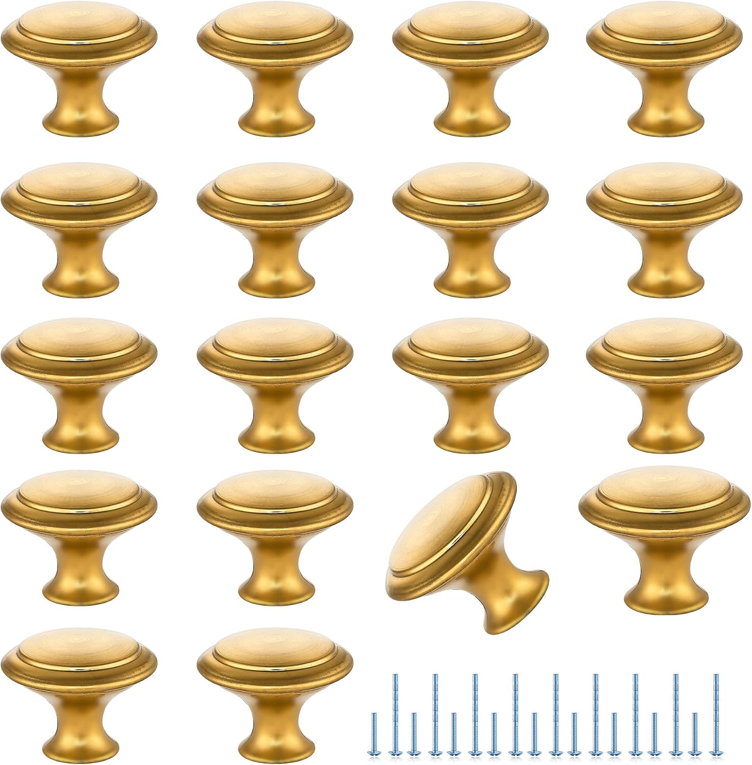JOY DECOR 30 Pack Gold Cabinet Drawer Hardware 30mm Kitchen Cabinet Knobs Drawer Pulls with...