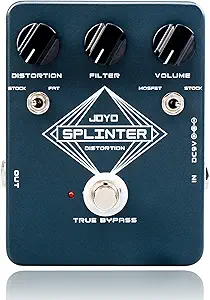 JOYO Analog Distortion Guitar Pedal, FAT/MOSFET Toggle with DISTORTION/FILTER/VOLUME...