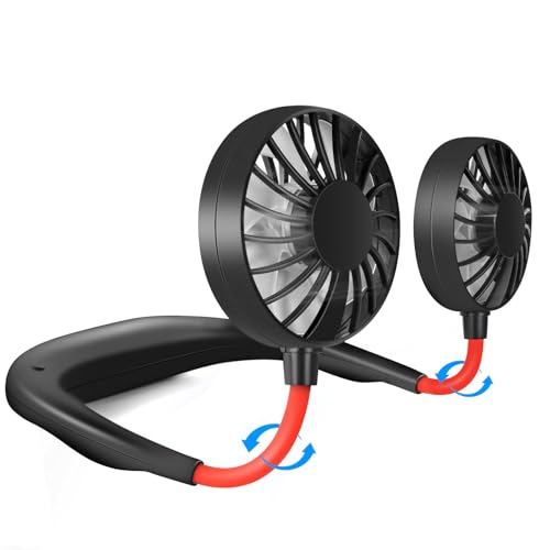 JUANANIUG Portable Neck Fan Rechargeable Personal HandFree Fan Mini USB Wearable Neckband...