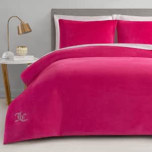 Juicy Couture Hot Pink Velour Full/Queen Comforter Set - 3 Piece Luxury Bedding Ensemble image