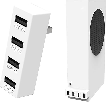 JZW-Shop 4 Ports USB Hub 2.0 for Xbox Series S, High Speed USB Hub Splitter Expansion...