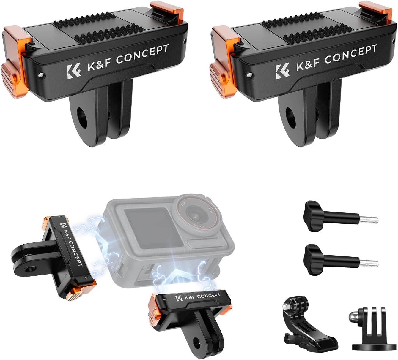 K&F CONCEPT 2 Pack Magnetic Quick Release Adapter Mount for DJI Osmo Action 5 Pro, Extension...