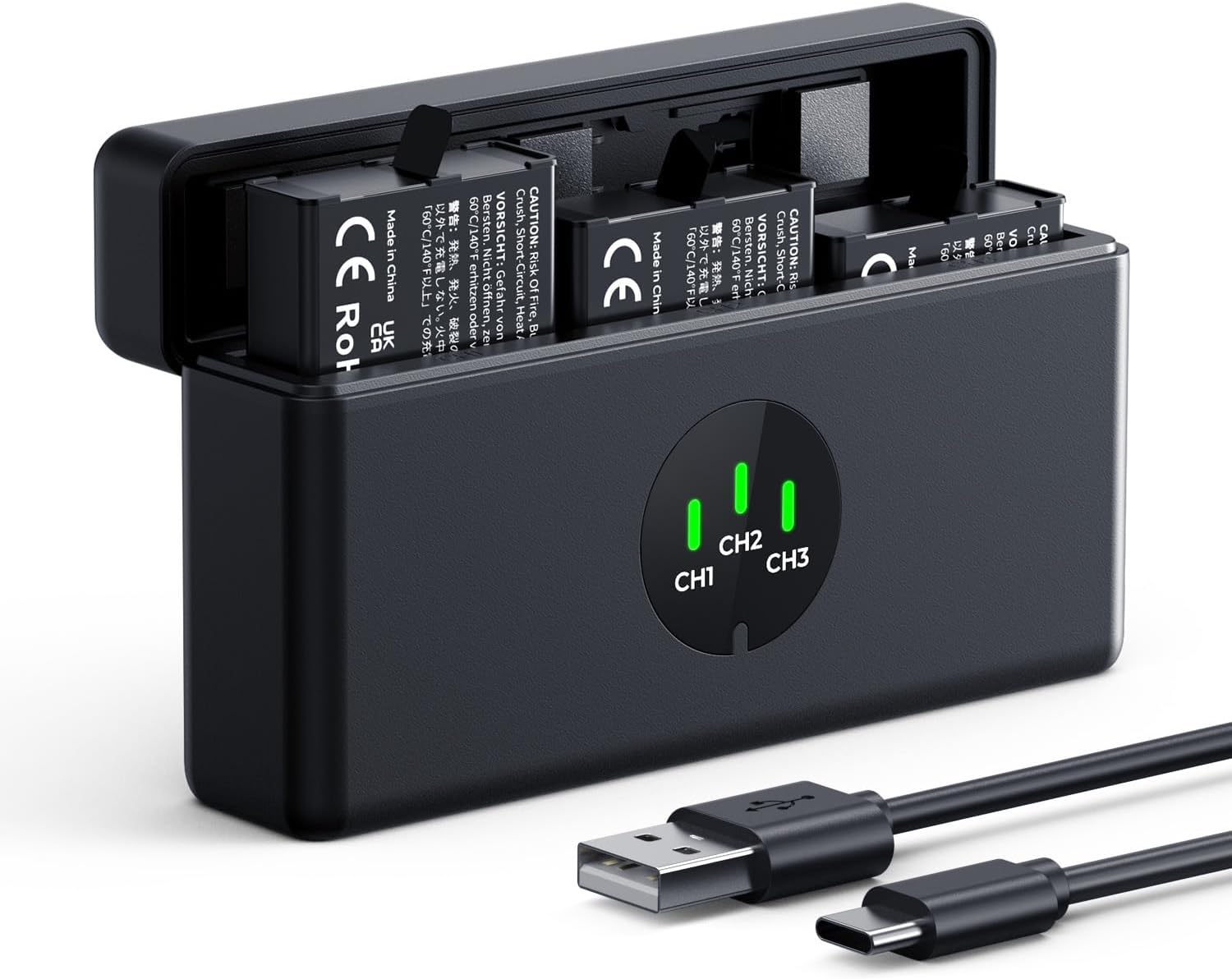 K&F Concept 3-Pack Action 6 Battery with Upgraded OSMO Action 5 Pro Battery Charger...