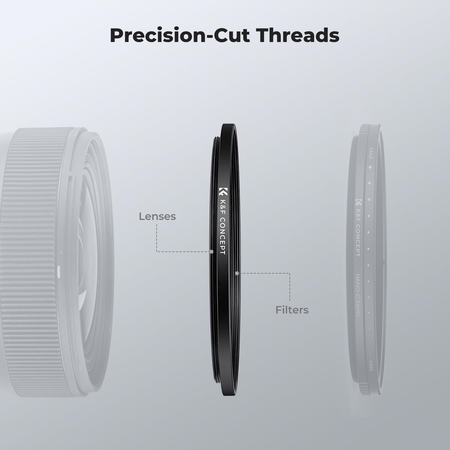 K&F CONCEPT 67-82mm Step-Up Ring Adapter, 67mm to 82mm Step Up Filter Ring for 67mm Lens... image