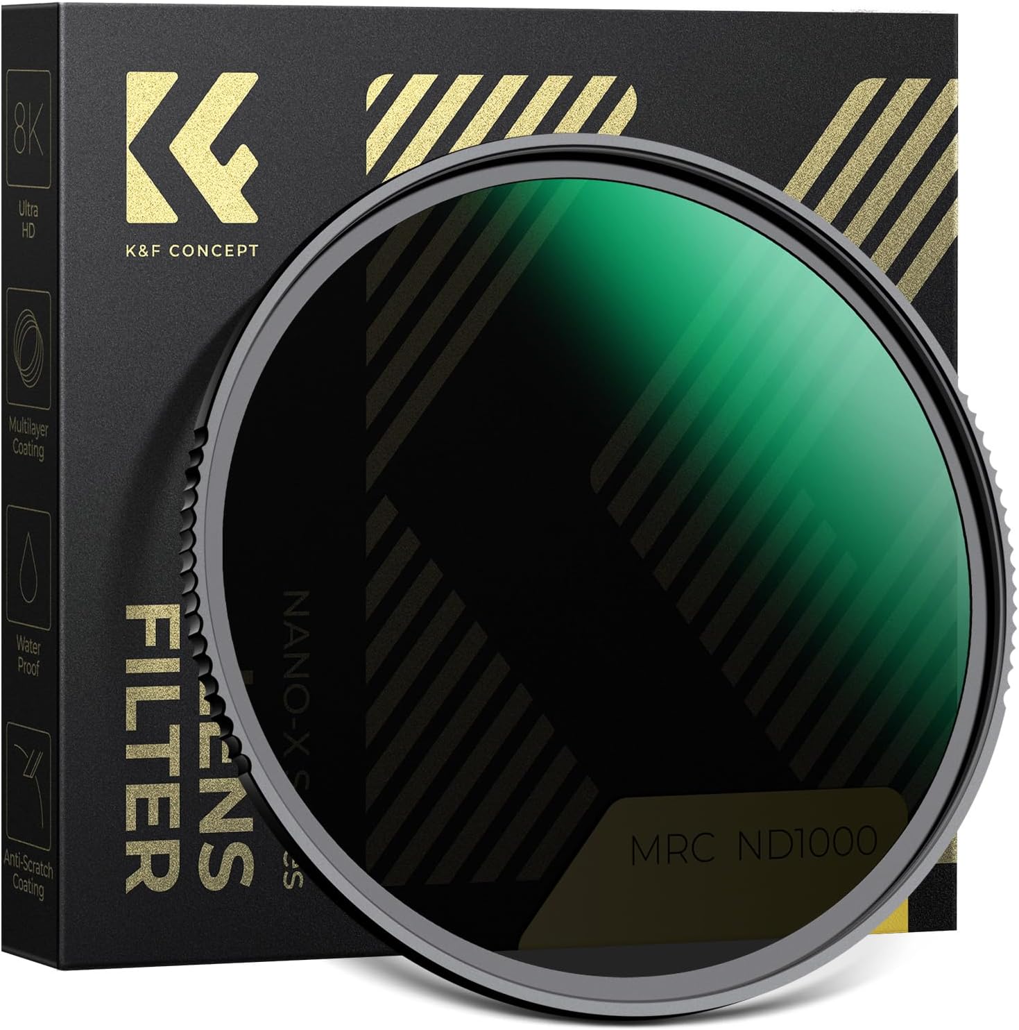 K&F Concept 77mm ND1000 (10-Stop Fixed Neutral Density) ND Filter with 28 Multi-Coated...