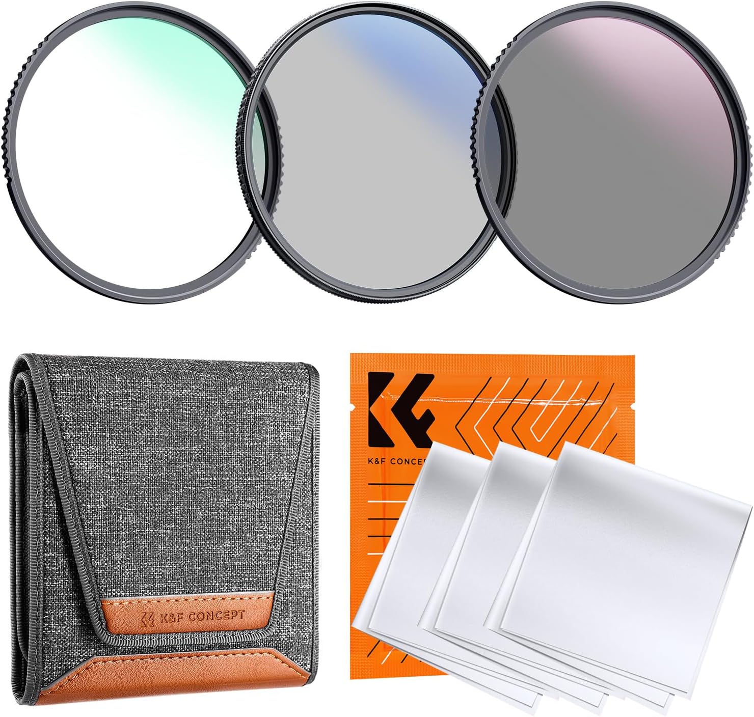K&F Concept 77mm UV/CPL/ND Lens Filter Kit (3 Pieces)-18 Multi-Layer Coatings, UV Filter +...