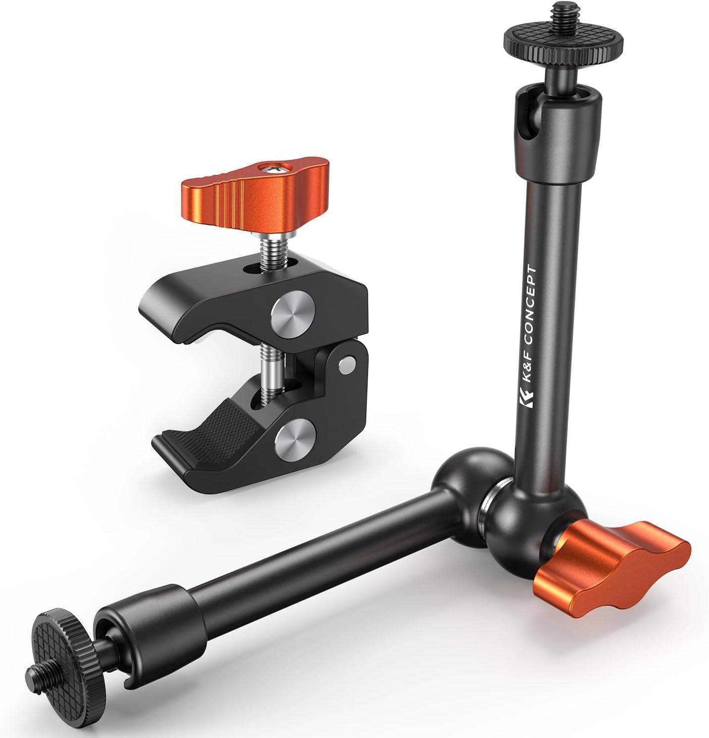 K&F CONCEPT 9.8" Magic Arm Clamp Kit with 1/4" & 3/8" Thread Screw 360° Ball Heads...