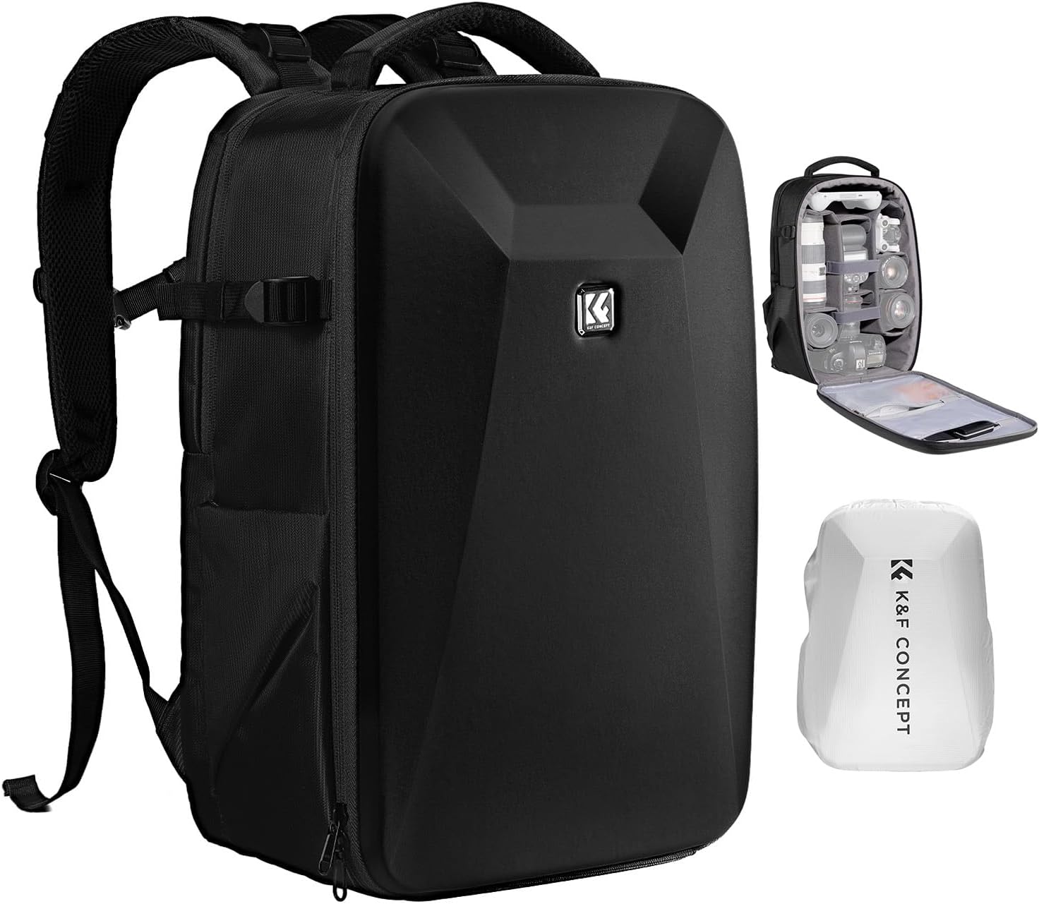K&F CONCEPT Camera Backpack,Hardshell Photography DSLR Camera Bag with 15-15.6 Inch Laptop...