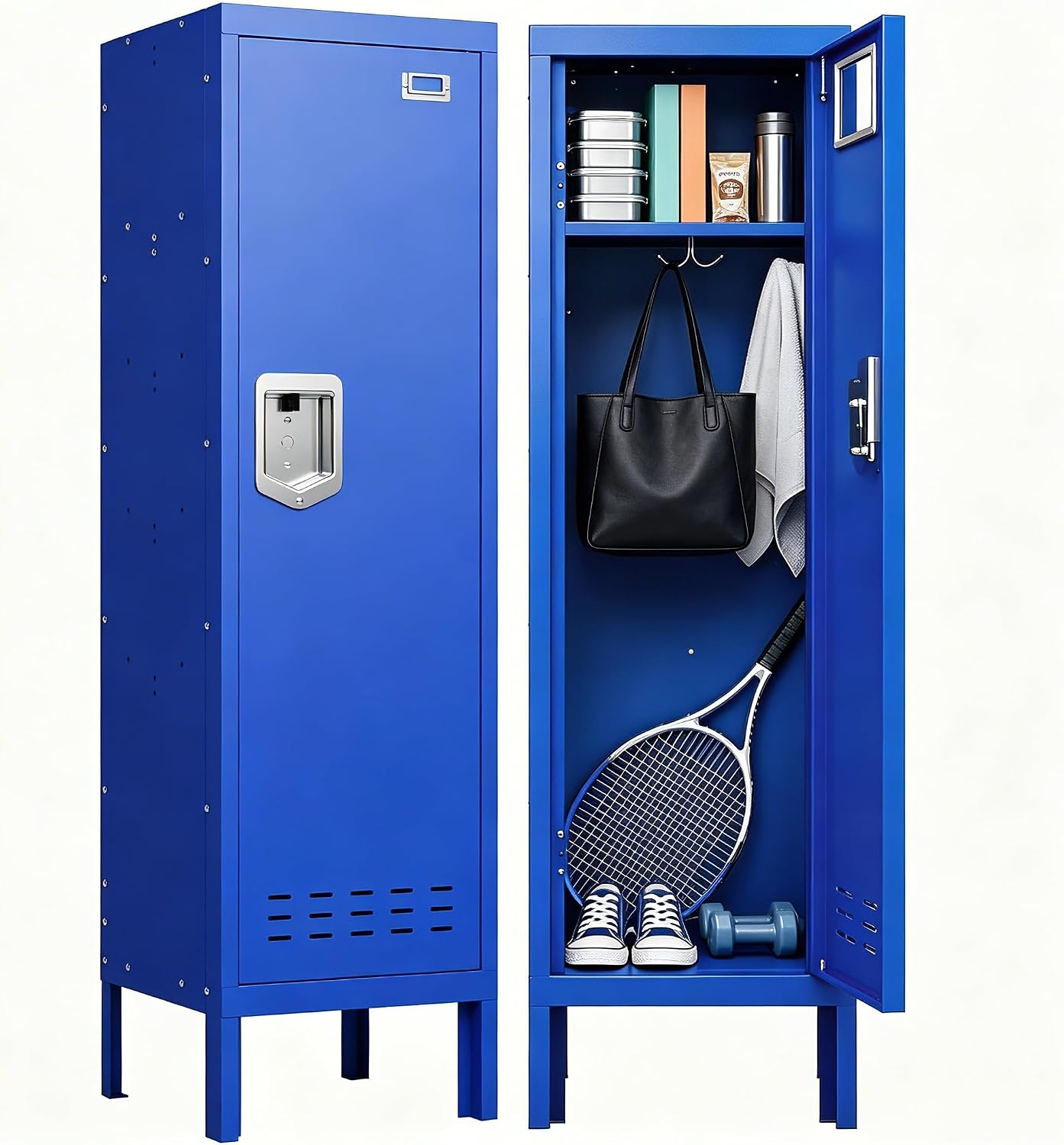 KAER Blue Locker 54" H Metal Storage Locker Lockable Kid Sport Locker Employees Steel Locker...