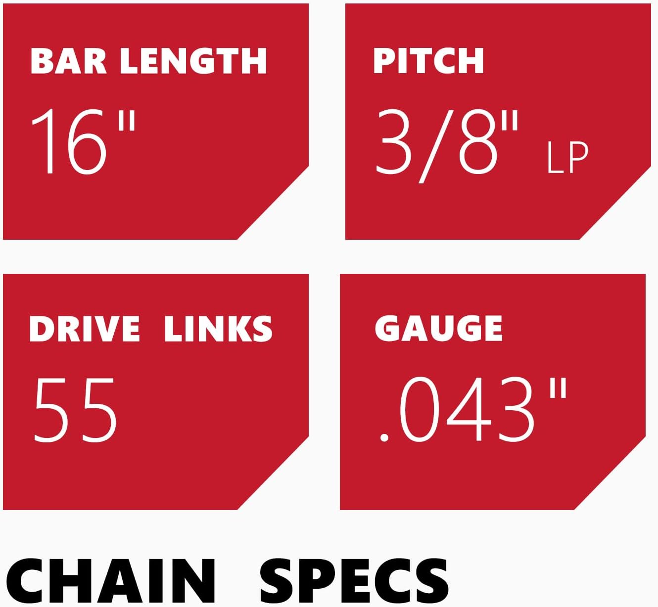 KAKEI Chainsaw Chain 16 Inch 3/8" LP Pitch .043" Gauge 55 Drive Links- 61PMM3 55 Fits Stihl... image
