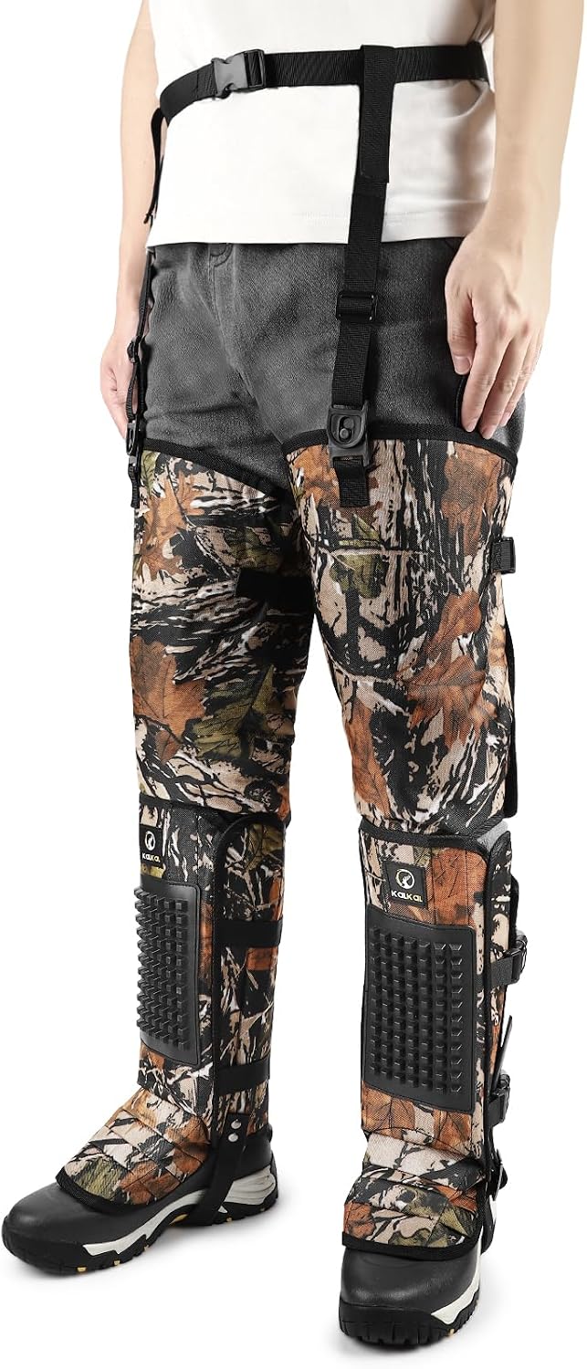 Kalkal Snake Gaiters, 1200D Waterproof Snake Chaps Snake Bite Protection for Ankle to Thigh...
