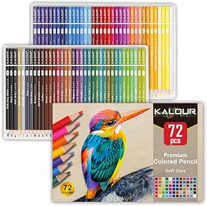KALOUR 72 Count Colored Pencils for Adult Coloring Books, Soft Core,Ideal for Drawing...