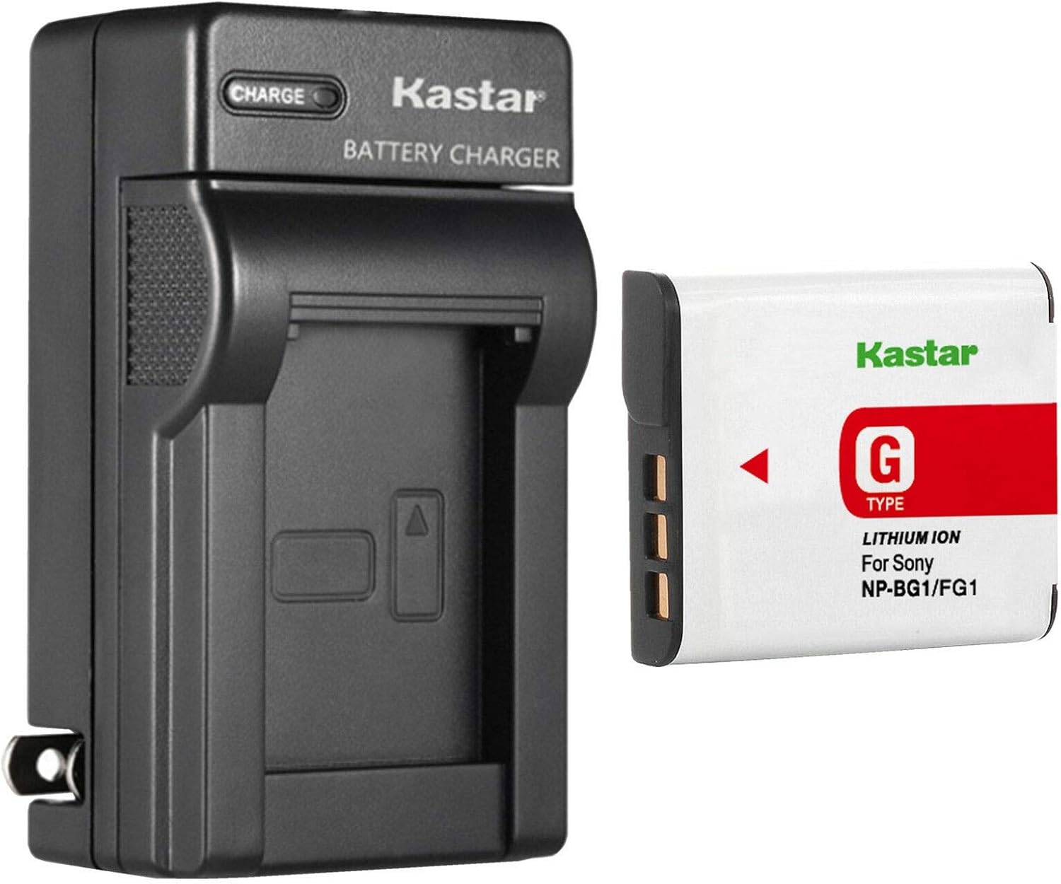 Kastar 1-Pack NP-BG1 Battery and AC Wall Charger Replacement for Sony Cyber-Shot DSC-W215...