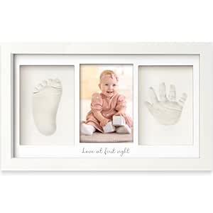 KeaBabies Baby Hand and Footprint Kit - Clay Handprint Keepsake Frame, Newborn Nursery...