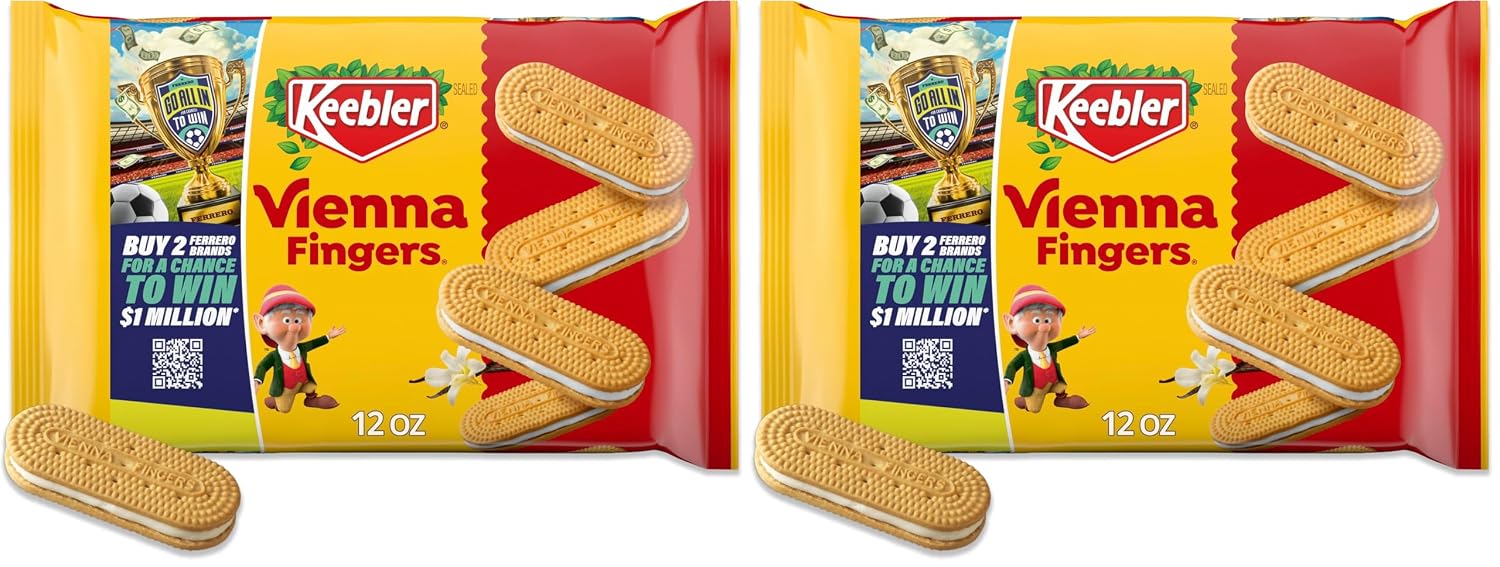 Keebler Vienna Fingers Creme Filled Sandwich Cookies, 12oz (Pack of 2)