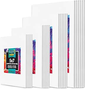 KEFF 24-Pack 𝗣𝗥𝗘𝗠𝗜𝗨𝗠 Canvas for Painting, 6 of 5x7, 8x10, 9x12,11x14...