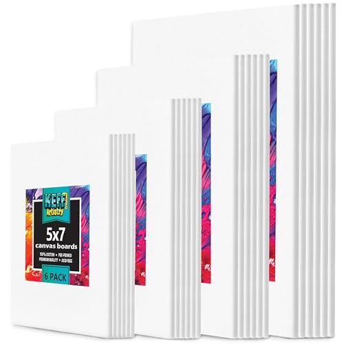 KEFF 24-Pack 𝗣𝗥𝗘𝗠𝗜𝗨𝗠 Canvas for Painting, 6 of 5x7, 8x10, 9x12,11x14... image