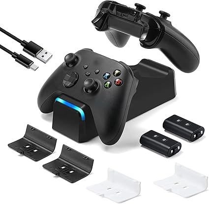 KEKUCULL Dual Dock Charging Station Compatible with Xbox Series X/S, Xbox One/One X/One S...