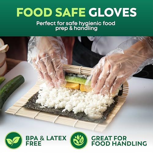 Keppi 600 Pack Disposable Food Prep Gloves – Clear Polyethylene, Latex- BPA & Powder-Free... image