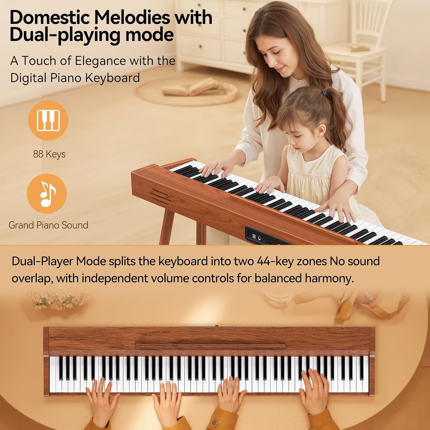 Keyboard Piano Electric 88 Key Piano keyboard: 88 Key keyboard Piano Semi-Weighted Full Size... image