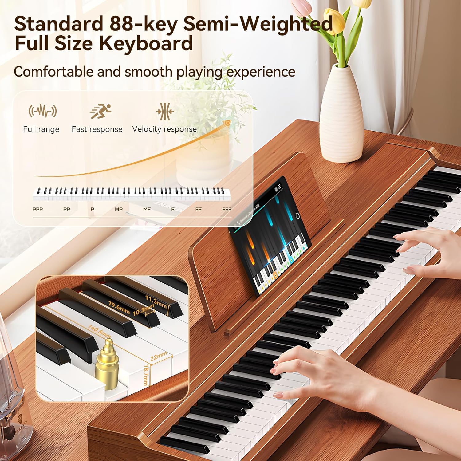 Keyboard Piano Electric 88 Key Piano keyboard: 88 Key keyboard Piano Semi-Weighted Full Size... image