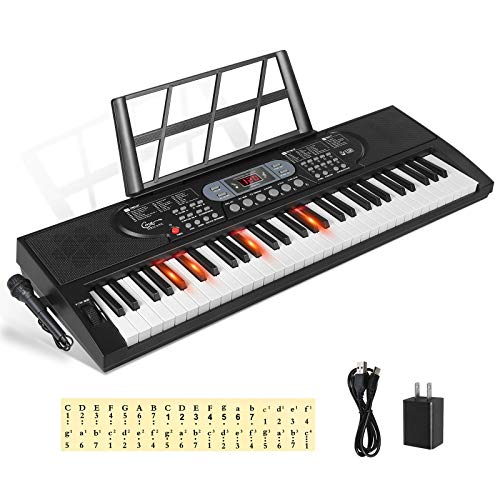 Keyboard Piano Lighted Keys for Beginner Adults Teens Kids, 61 Key Electronic Music Keyboard... image