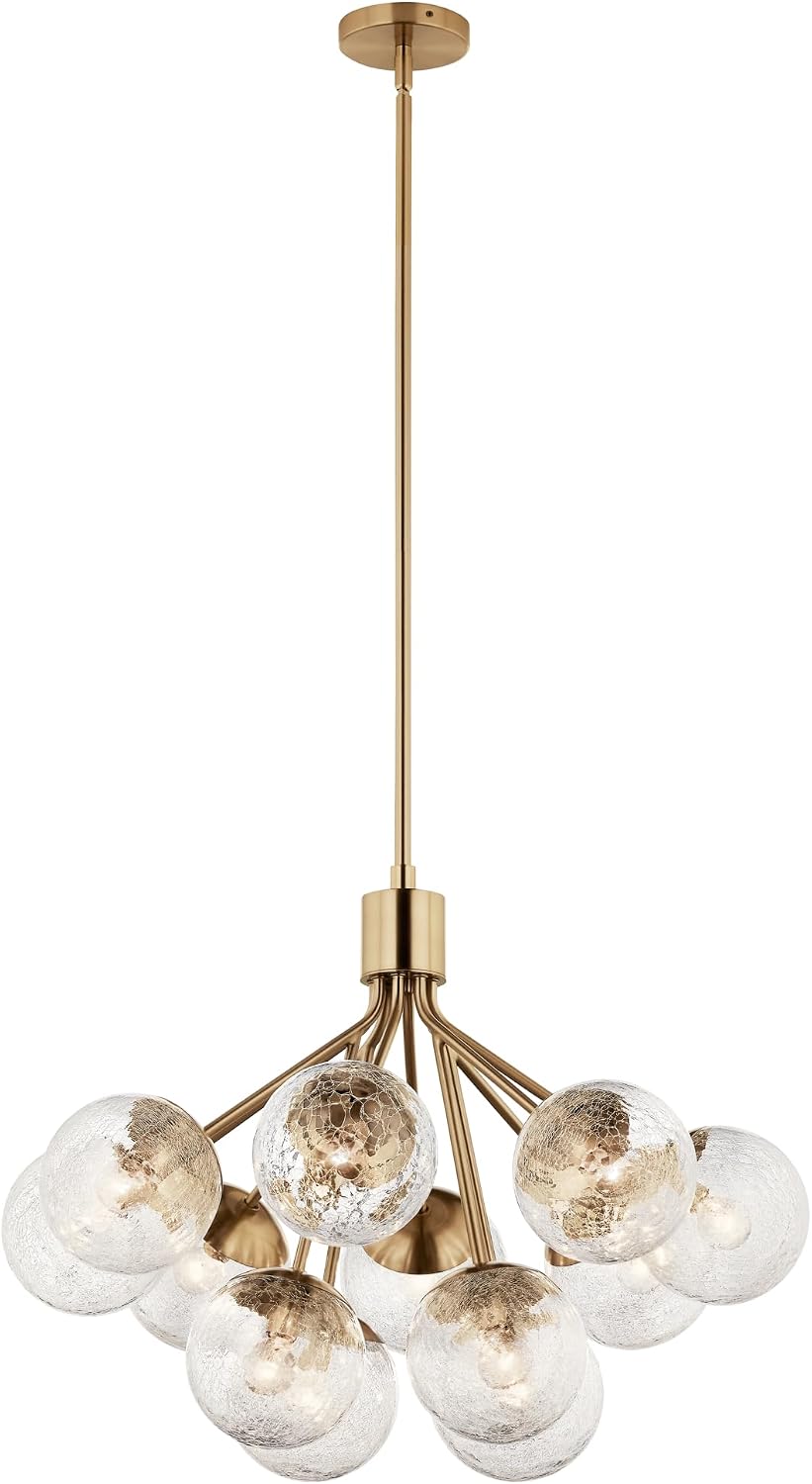 Kichler Silvarious 12-Light Convertible Chandelier, Modern Sputnik Ceiling Light with Clear...