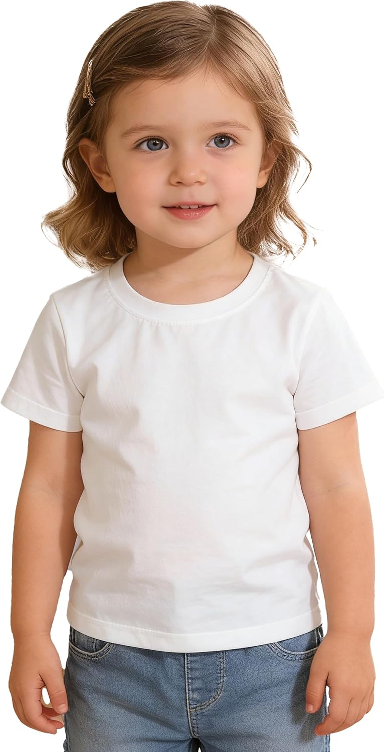 KIKINOTE 1-3 Pack Toddler Girl Shirts Baby Tshirts Crew Neck Short Sleeve Cotton Soft Tee...