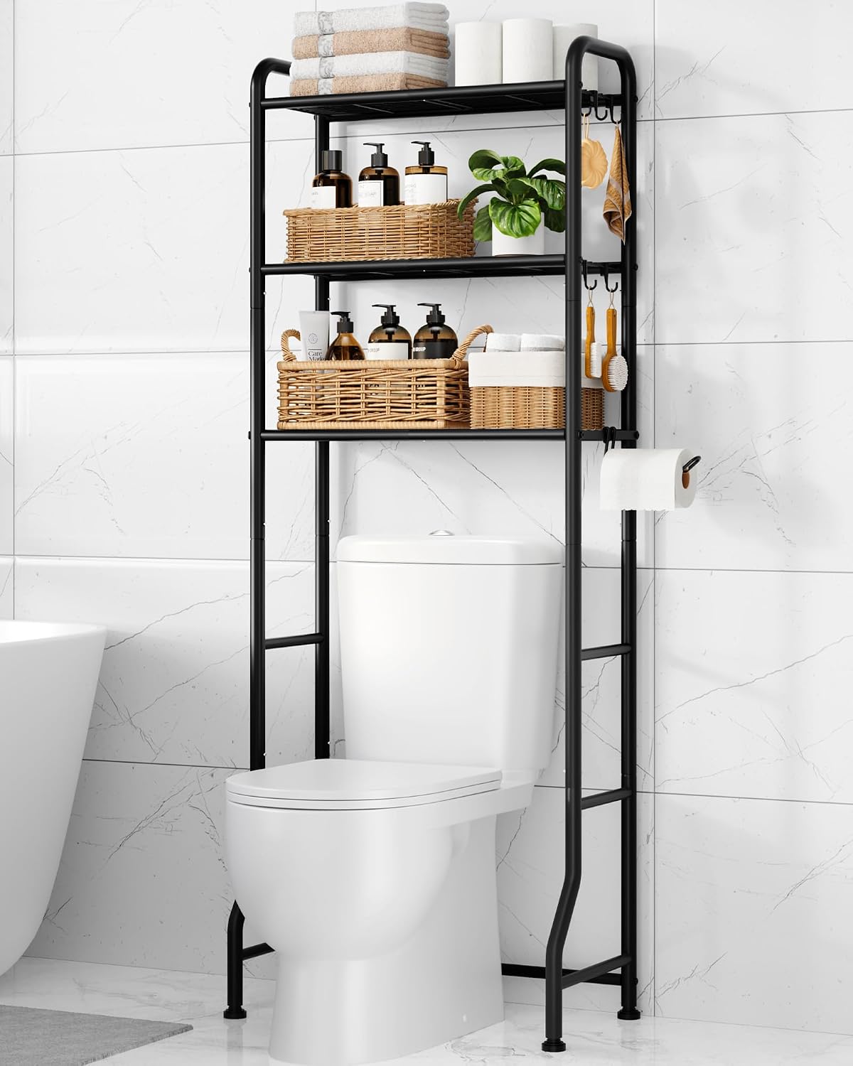 Kitsure Over Toilet Storage Rack - Metal Over Toilet Bathroom Organizer Shelf, Over the...