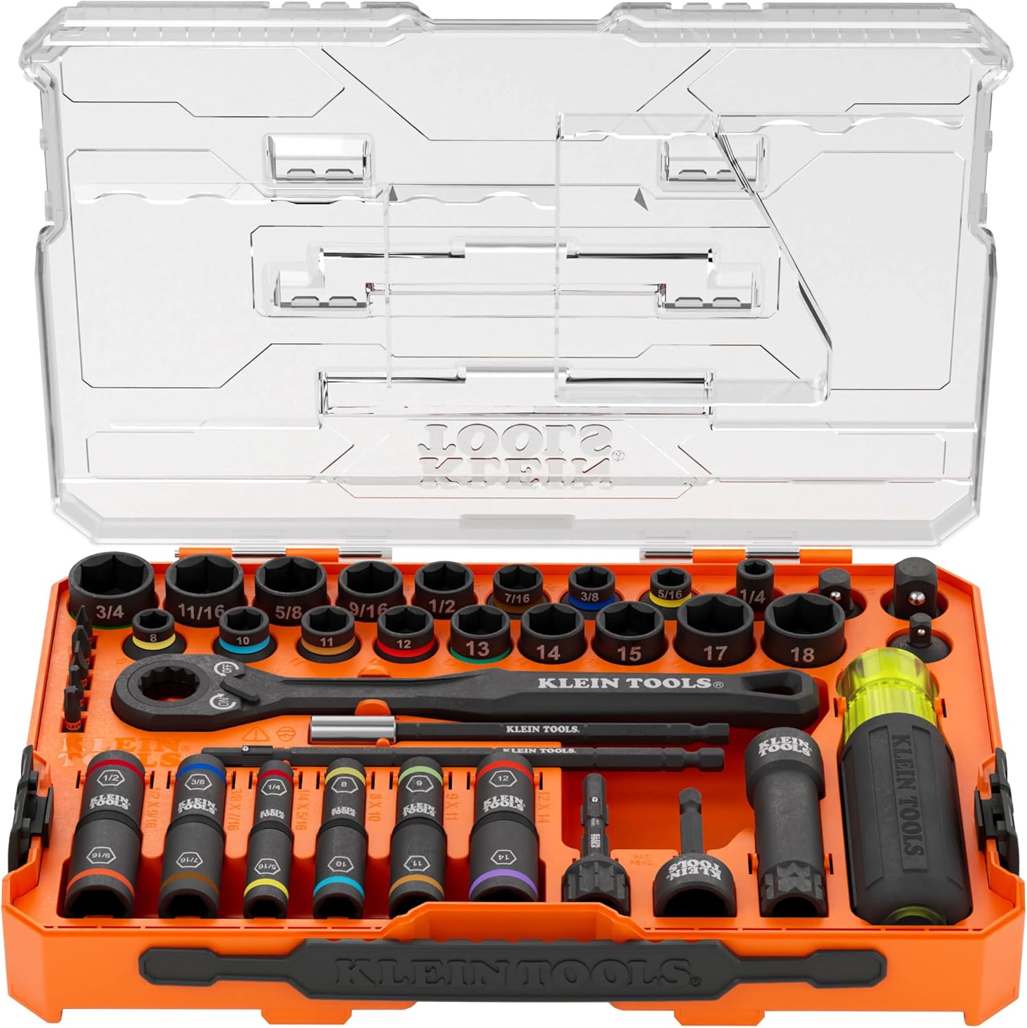 Klein Tools 65500KNECT KNECT Impact Socket Set, SAE and Metric Pass Through Socket Set...