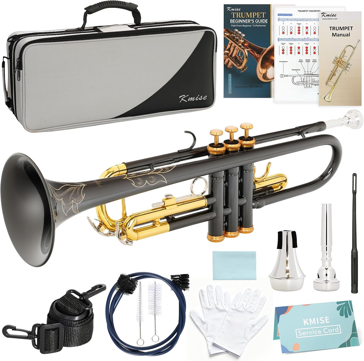 Kmise Bb Standard Trumpet, Premium Brass Trumpets for Student Beginner, Trumpet Instrument...