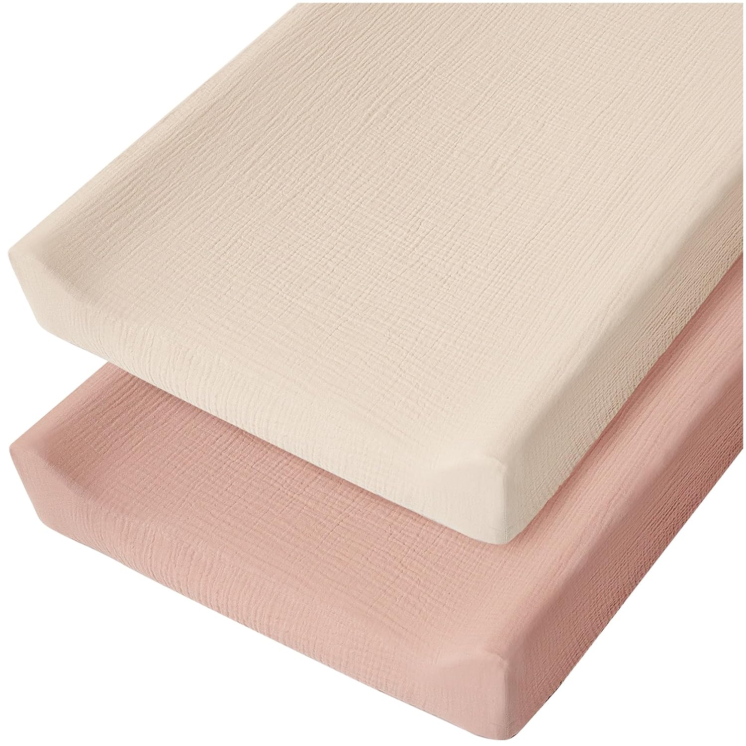 Konssy Muslin Changing Pad Cover for Baby Girls Boys, 100% Cotton Fitted Diaper Chang Table...
