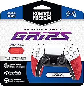 KontrolFreek Performance Grips for PlayStation 5 (PS5) Controller (Inferno Red)