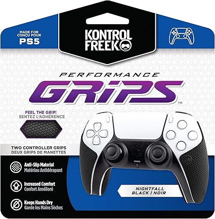 KontrolFreek Performance Grips for PlayStation 5 (PS5) Controller (Nightfall Black)